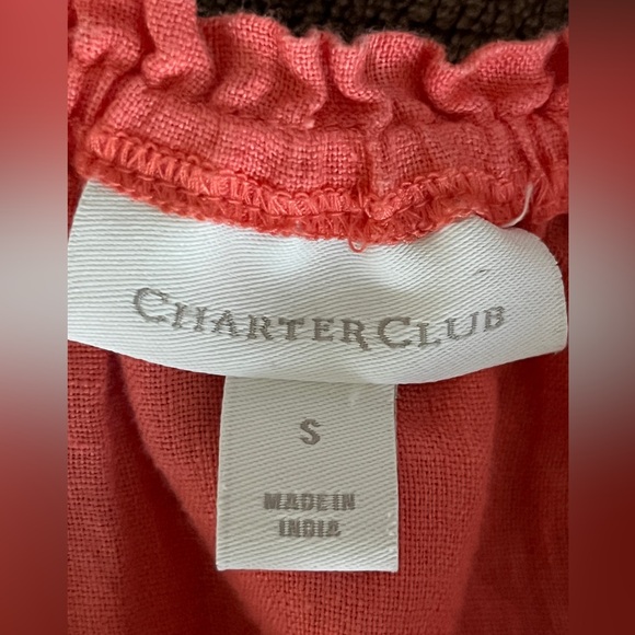 Charter Club Top floral embroidered linen blouse Size Small - Picture 7 of 12